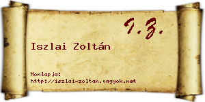 Iszlai Zoltán névjegykártya