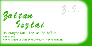 zoltan iszlai business card